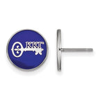 Sterling Silver Rhodium-plated LogoArt Kappa Kappa Gamma Sorority Symbol Color Enamel Post Earrings
