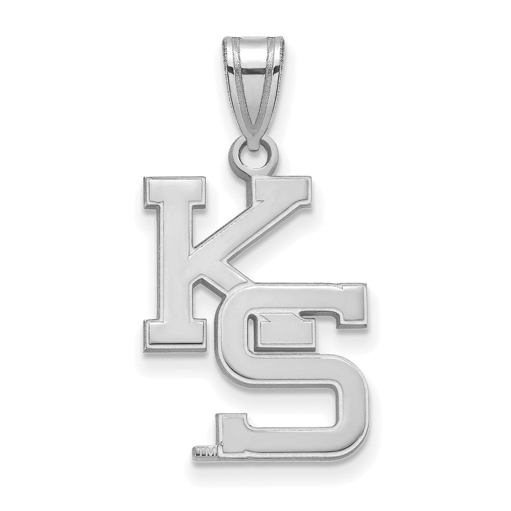 14k White Gold LogoArt Kansas State University K-S Large Pendant