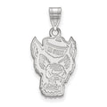 Sterling Silver Rhodium-plated LogoArt North Carolina State University Wolf Large Pendant