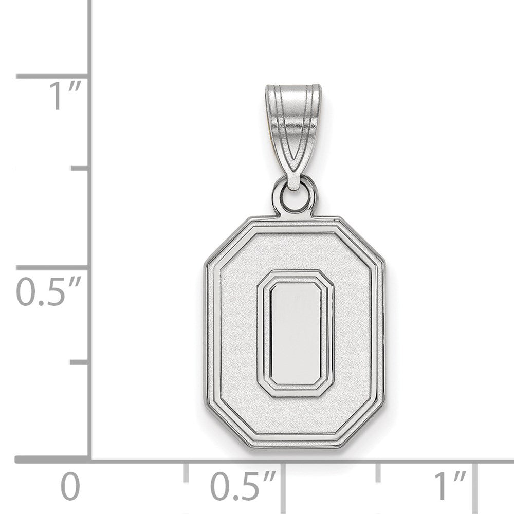 Sterling Silver Rhodium-plated LogoArt The Ohio State University Letter O Medium Pendant