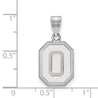 Sterling Silver Rhodium-plated LogoArt The Ohio State University Letter O Medium Pendant