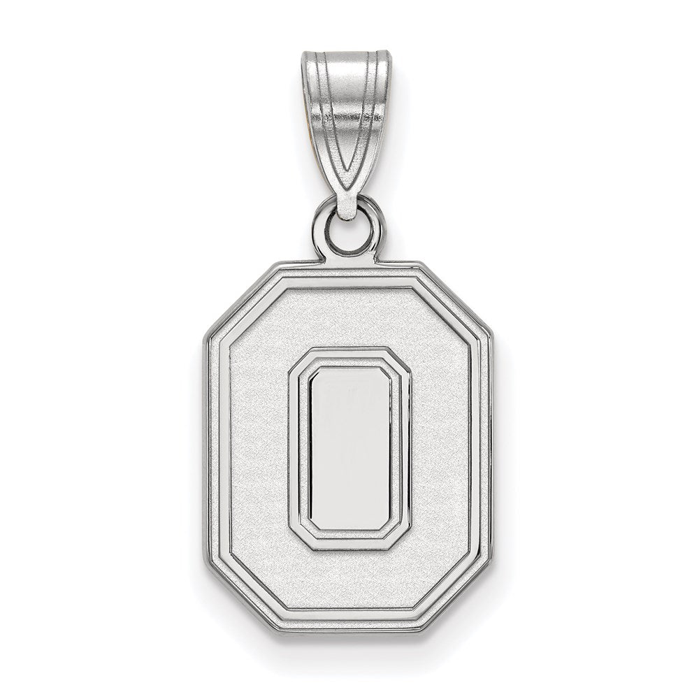 14k White Gold LogoArt The Ohio State University Letter O Medium Pendant