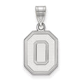 14k White Gold LogoArt The Ohio State University Letter O Medium Pendant
