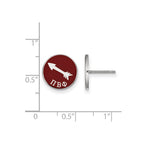 Sterling Silver Rhodium-plated LogoArt Pi Beta Phi Sorority Symbol Color Enamel Post Earrings