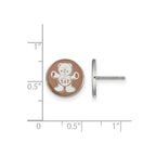 Sterling Silver Rhodium-plated LogoArt Sigma Delta Tau Sorority Symbol Color Enamel Post Earrings