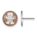 Sterling Silver Rhodium-plated LogoArt Sigma Delta Tau Sorority Symbol Color Enamel Post Earrings