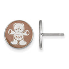 Sterling Silver Rhodium-plated LogoArt Sigma Delta Tau Sorority Symbol Color Enamel Post Earrings
