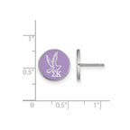 Sterling Silver Rhodium-plated LogoArt Sigma Kappa Sorority Symbol Color Enamel Post Earrings