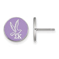 Sterling Silver Rhodium-plated LogoArt Sigma Kappa Sorority Symbol Color Enamel Post Earrings