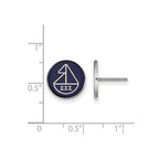 Sterling Silver Rhodium-plated LogoArt Sigma Sigma Sigma Sorority Symbol Color Enamel Post Earrings