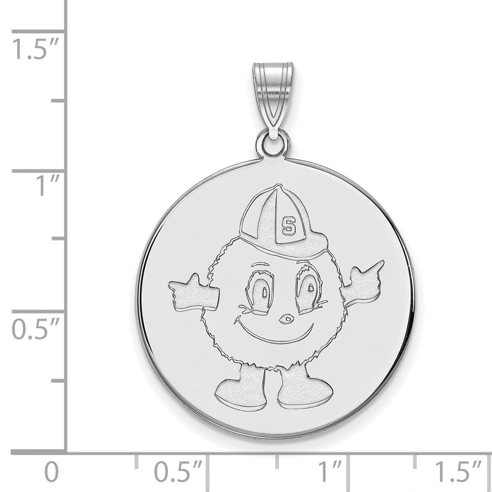 10k White Gold LogoArt Syracuse University Mascot Extra Large Disc Pendant