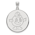 Sterling Silver Rhodium-plated LogoArt Syracuse University Mascot Extra Large Disc Pendant