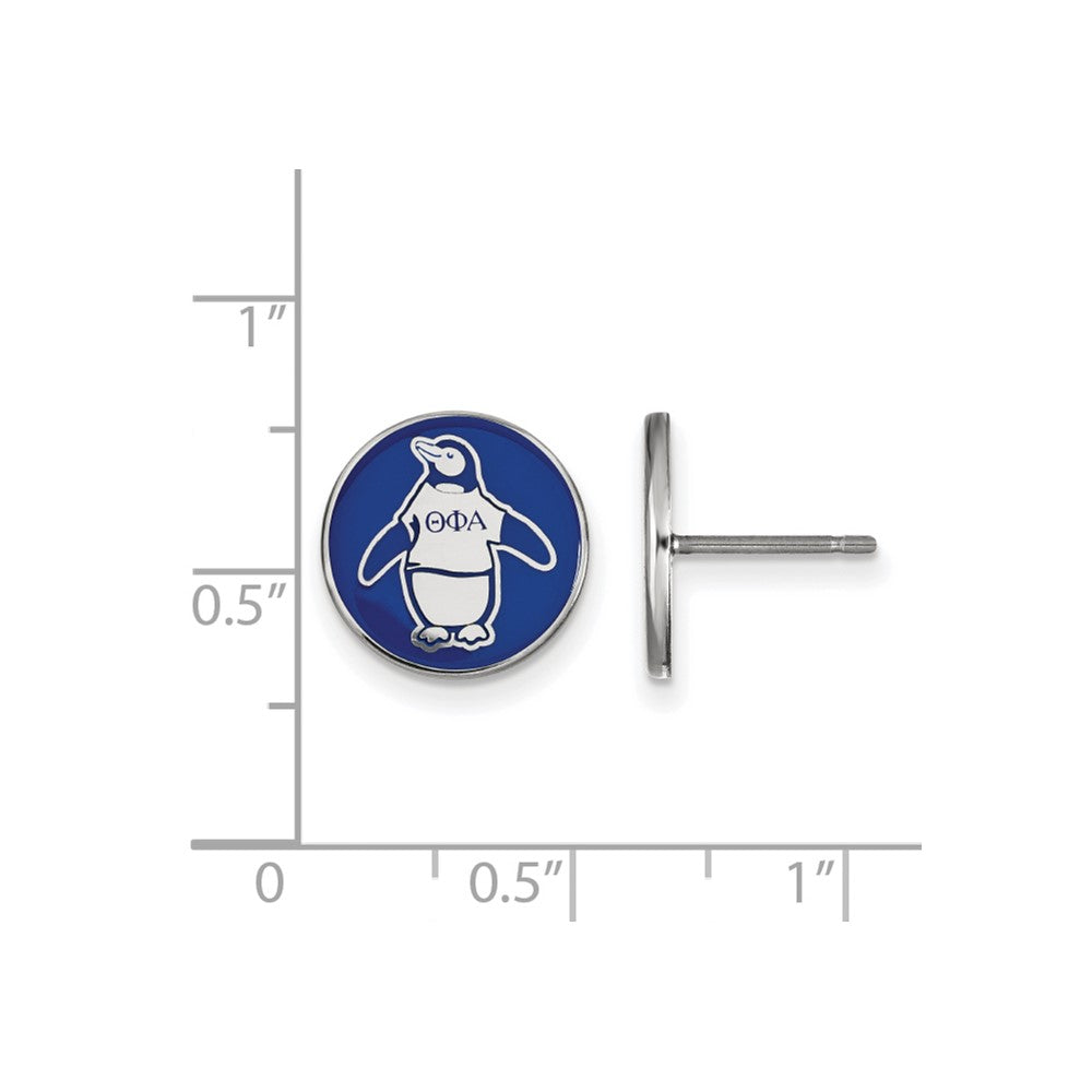 Sterling Silver Rhodium-plated LogoArt Theta Phi Alpha Sorority Symbol Color Enamel Post Earrings