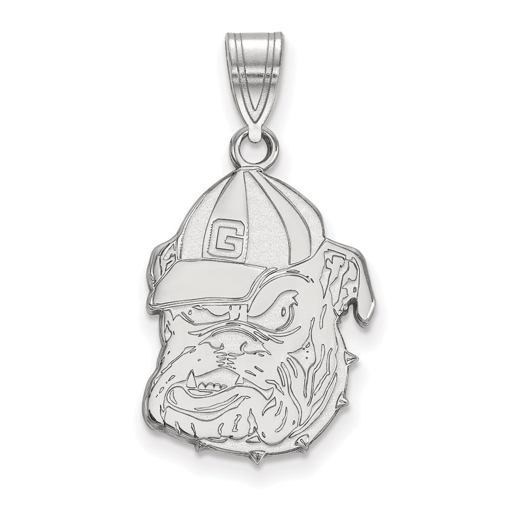 10k White Gold LogoArt University of Georgia Bulldog Large Pendant