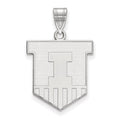 14k White Gold LogoArt University of Illinois Victory Badge Large Pendant