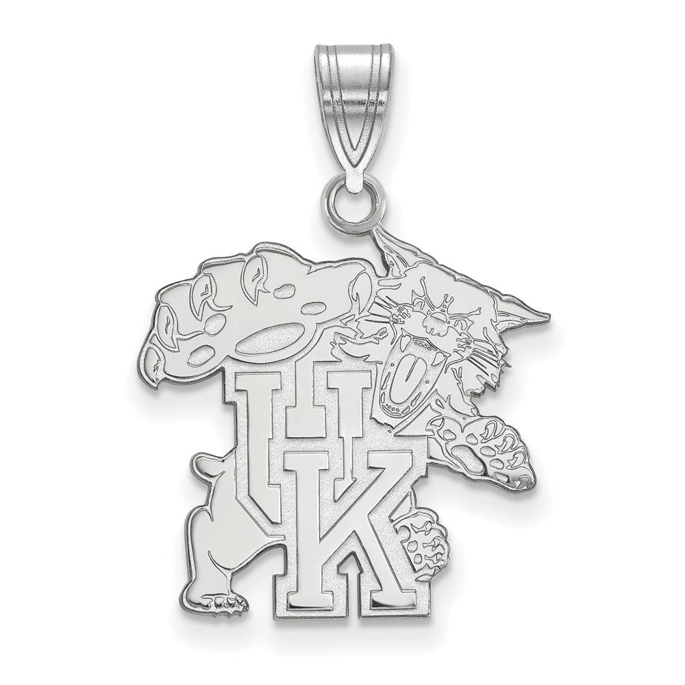 10k White Gold LogoArt University of Kentucky U-K Wildcat Large Pendant