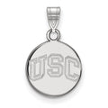 14k White Gold University of Southern California U-S-C Small Disc Pendant