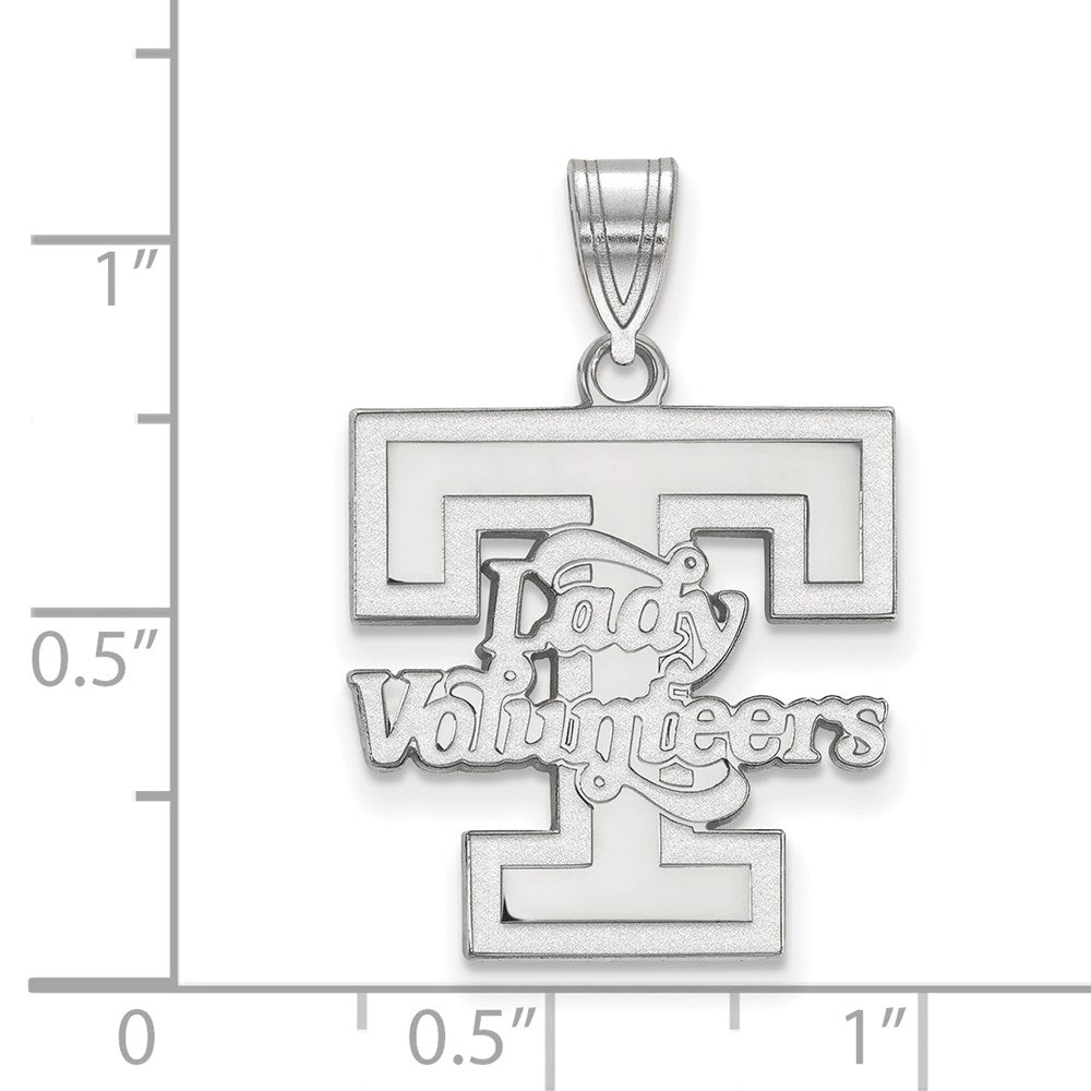 Sterling Silver Rhodium-plated LogoArt University of Tennessee Lady Volunteers Large Pendant