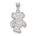 14k White Gold LogoArt University of Wisconsin Badger Large Pendant