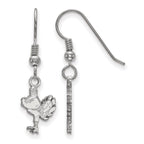 Sterling Silver Rhodium-plated LogoArt Virginia Tech HokieBird Small Dangle Wire Earrings