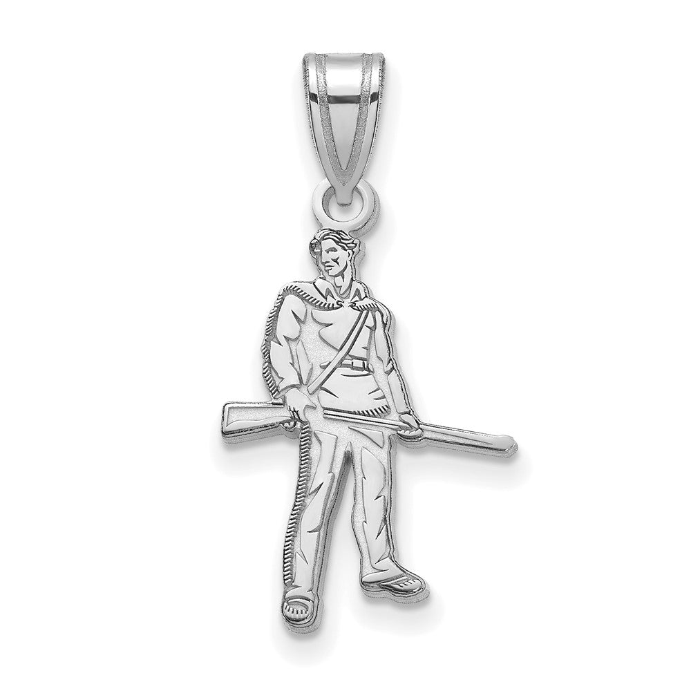 14k White Gold LogoArt West Virginia University Mountaineer Large Pendant