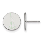 Sterling Silver Rhodium-plated LogoArt Alpha Epsilon Phi Sorority Symbol Color Enamel Post Earrings