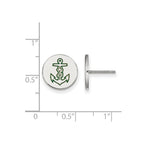 Sterling Silver Rhodium-plated LogoArt Alpha Sigma Tau Sorority Symbol Color Enamel Post Earrings