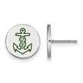 Sterling Silver Rhodium-plated LogoArt Alpha Sigma Tau Sorority Symbol Color Enamel Post Earrings