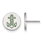 Sterling Silver Rhodium-plated LogoArt Alpha Sigma Tau Sorority Symbol Color Enamel Post Earrings