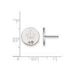 Sterling Silver Rhodium-plated LogoArt Alpha Phi Sorority Symbol Color Enamel Post Earrings