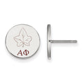 Sterling Silver Rhodium-plated LogoArt Alpha Phi Sorority Symbol Color Enamel Post Earrings