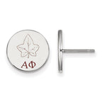 Sterling Silver Rhodium-plated LogoArt Alpha Phi Sorority Symbol Color Enamel Post Earrings