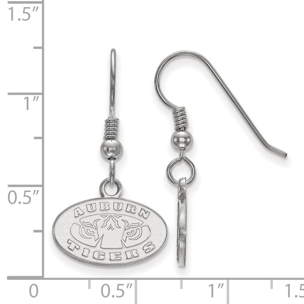 Sterling Silver Rhodium-plated LogoArt Auburn Tigers Extra Small Dangle Wire Earrings