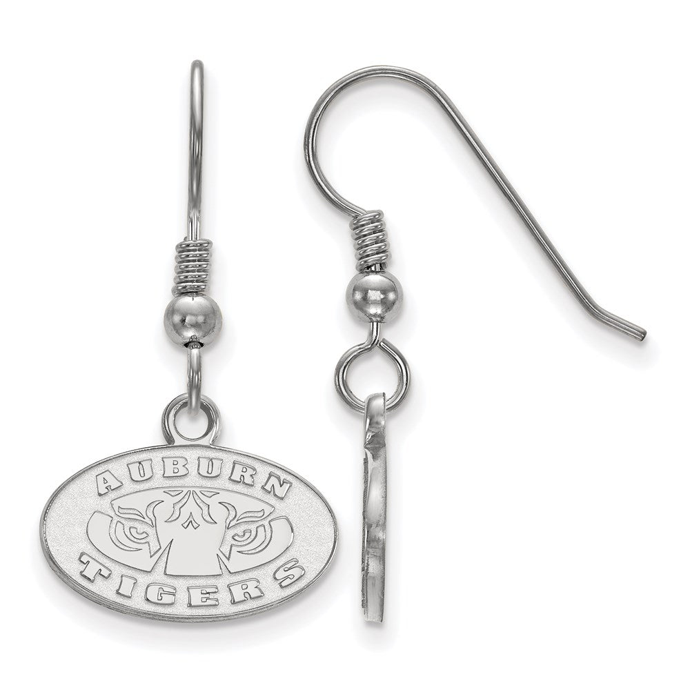 Sterling Silver Rhodium-plated LogoArt Auburn Tigers Extra Small Dangle Wire Earrings