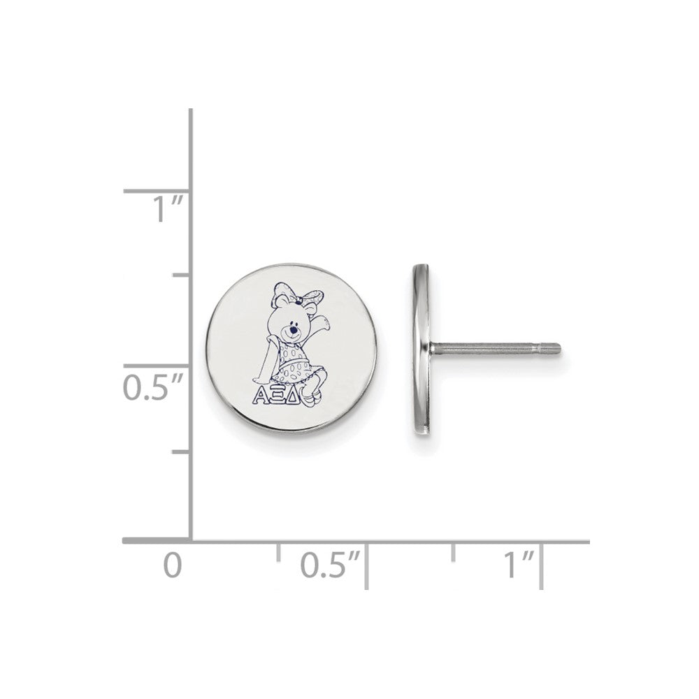 Sterling Silver Rhodium-plated LogoArt Alpha Xi Delta Sorority Symbol Color Enamel Post Earrings