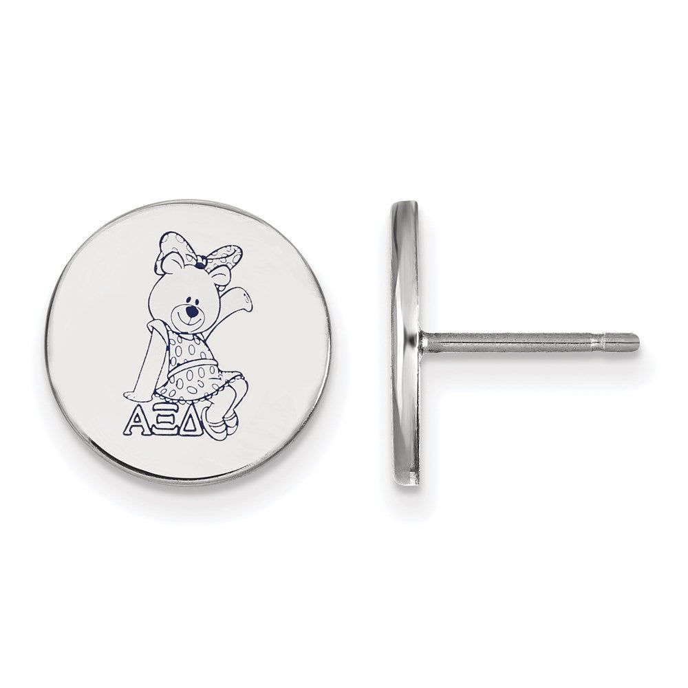 Sterling Silver Rhodium-plated LogoArt Alpha Xi Delta Sorority Symbol Color Enamel Post Earrings