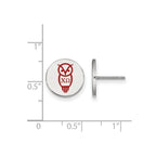 Sterling Silver Rhodium-plated LogoArt Chi Omega Sorority Symbol Color Enamel Post Earrings