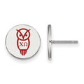 Sterling Silver Rhodium-plated LogoArt Chi Omega Sorority Symbol Color Enamel Post Earrings