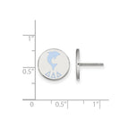 Sterling Silver Rhodium-plated LogoArt Delta Delta Delta Sorority Symbol Color Enamel Post Earrings