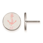 Sterling Silver Rhodium-plated LogoArt Delta Gamma Sorority Symbol Color Enamel Post Earrings
