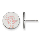 Sterling Silver Rhodium-plated LogoArt Delta Zeta Sorority Symbol Color Enamel Post Earrings