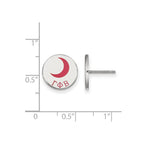 Sterling Silver Rhodium-plated LogoArt Gamma Phi Beta Sorority Symbol Color Enamel Post Earrings