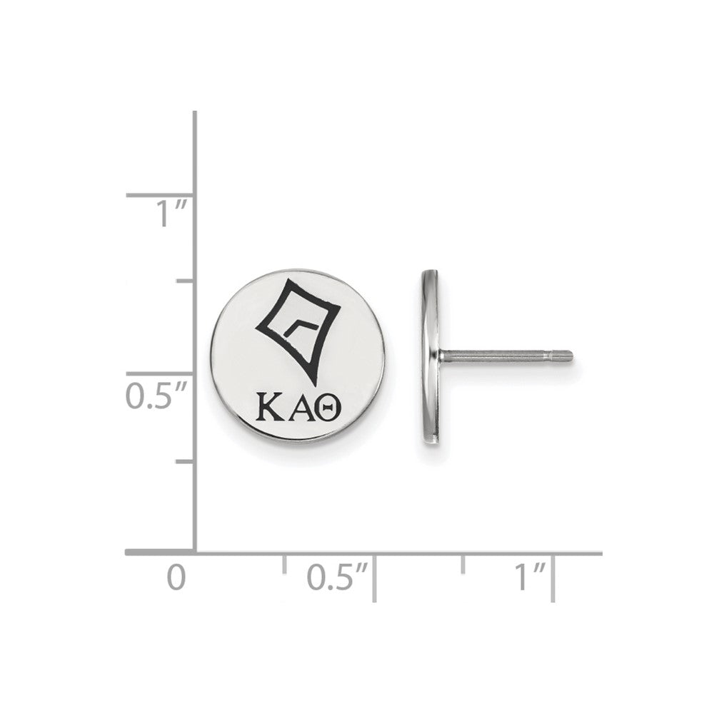 Sterling Silver Rhodium-plated LogoArt Kappa Alpha Theta Sorority Symbol Color Enamel Post Earrings