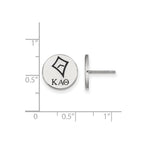 Sterling Silver Rhodium-plated LogoArt Kappa Alpha Theta Sorority Symbol Color Enamel Post Earrings