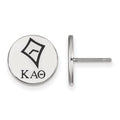 Sterling Silver Rhodium-plated LogoArt Kappa Alpha Theta Sorority Symbol Color Enamel Post Earrings