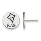 Sterling Silver Rhodium-plated LogoArt Kappa Alpha Theta Sorority Symbol Color Enamel Post Earrings