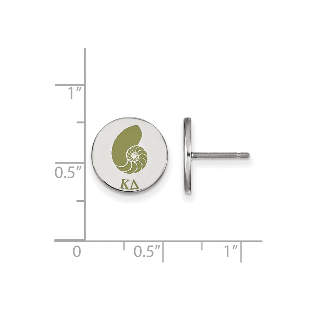 Sterling Silver Rhodium-plated LogoArt Kappa Delta Sorority Symbol Color Enamel Post Earrings