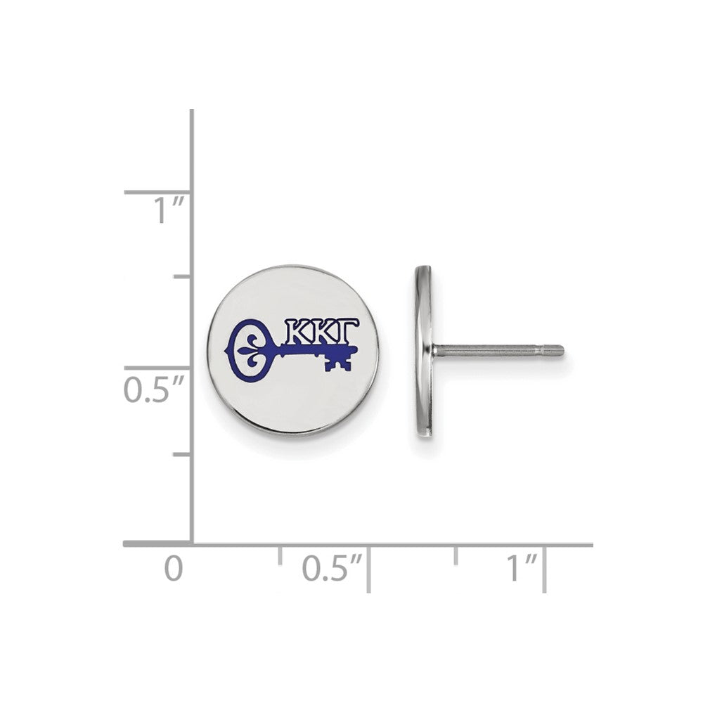 Sterling Silver Rhodium-plated LogoArt Kappa Kappa Gamma Sorority Symbol Color Enamel Post Earrings