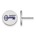Sterling Silver Rhodium-plated LogoArt Kappa Kappa Gamma Sorority Symbol Color Enamel Post Earrings