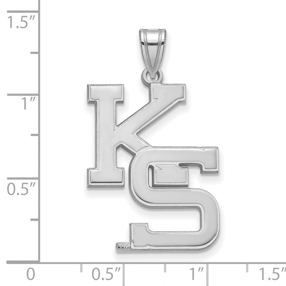 10k White Gold LogoArt Kansas State University K-S Extra Large Pendant